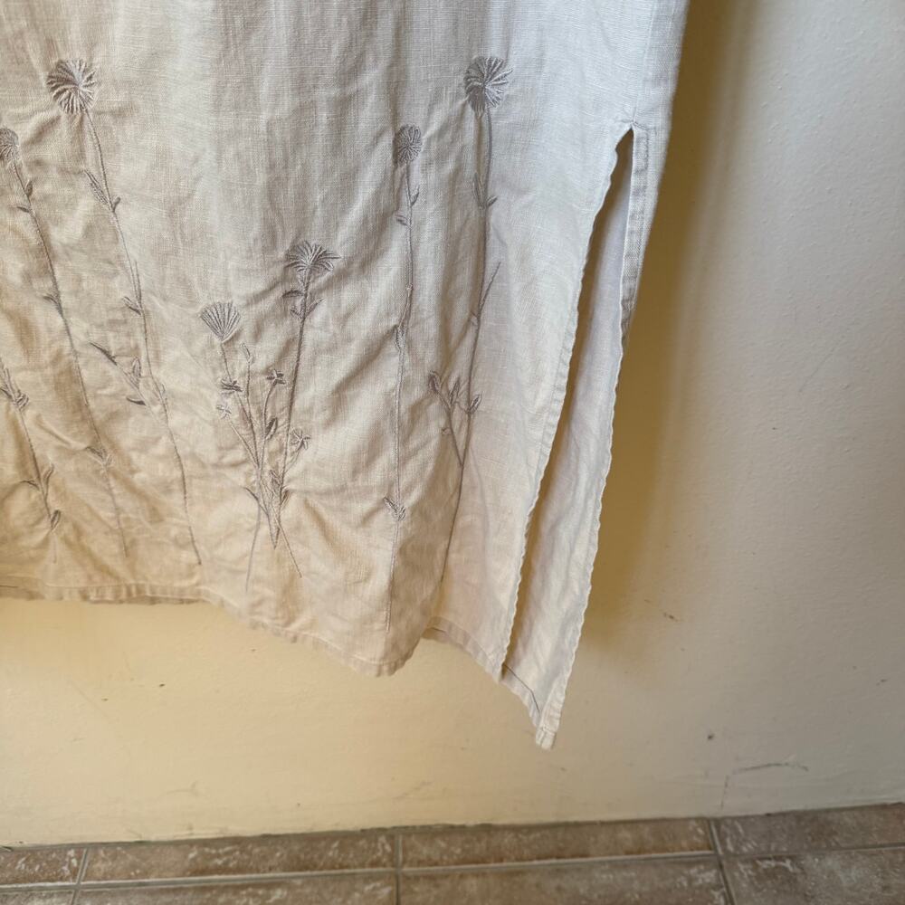 LINEN Embroidered No Tag MIDI Long Tank Dress Size 1X - Picture 5 of 11
